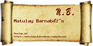 Matulay Barnabás névjegykártya